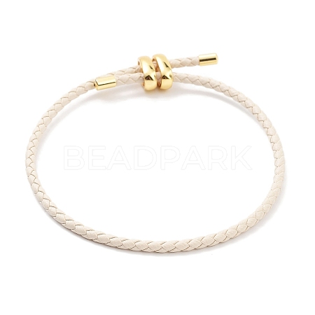 Braided Round Imitation Leather Bracelets Making BJEW-H610-03G-08-1