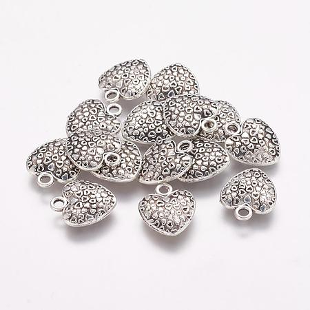 Tibetan Style Alloy Heart Charms X-TIBEP-Q043-180-RS-1