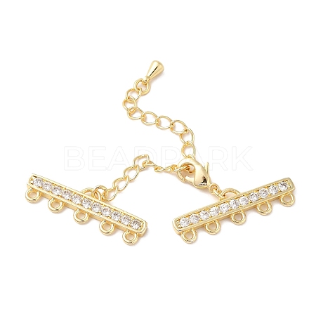 Brass Micro Pave Cubic Zirconia Chain Extender KK-L216-004D-G-1