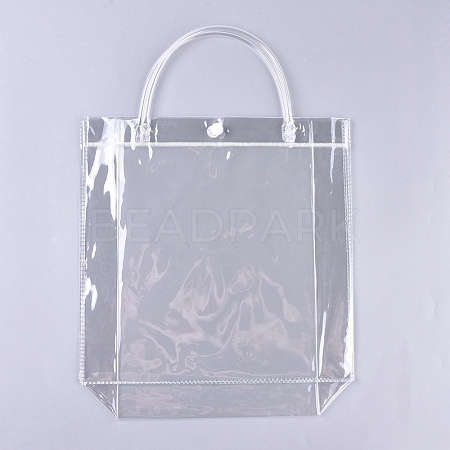 Valentine's Day Transparent PVC Plastic Gift Bag with Handle ABAG-WH0005-22-1