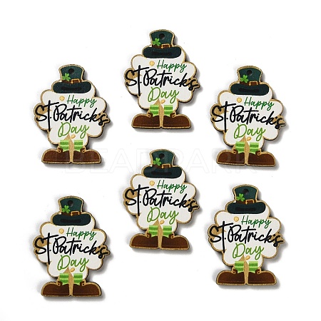 St. Patrick's Day Themes Printed Wood Pendants WOOD-V002-02F-1