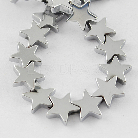 Non-magnetic Synthetic Hematite Beads Strands G-Q887-6x6mm-7-1