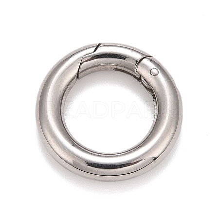 Non-Tarnish 304 Stainless Steel Spring Gate Rings STAS-M296-01P-C-1