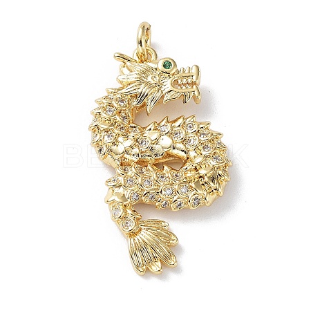 Rack Plating Brass Micro Pave Cubic Zirconia Pendants KK-Q797-10G-1