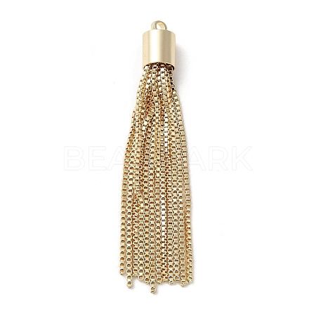 Brass Box Chains Tassels Pendant KK-K276-02G-1