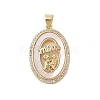 Brass Micro Pave Clear Cubic Zirconia Pendants KK-I712-51G-06-1