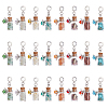 8Pcs 8 Styles Mixed Gemstone Chip Beads Glass Bottle European Dangle Charms PALLOY-AB00221-1