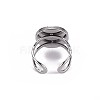 Tarnish Resistant 201 Stainless Steel Cuff Ring Findings STAS-S080-040C-P-3