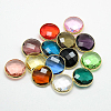 Golden Tone Brass Glass Pendants GLAA-J018B-G-1