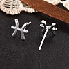 925 Sterling Silver Stud Earrings EJEW-K303-01S-12-2
