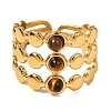 Natural Tiger Eye Finger Rings RJEW-Q822-44G-02-2