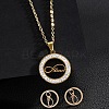 Ring 201 Stainless Steel Crystal Rhinestone Pendant Necklaces & Stud Earrings Sets FS-WGA12F6-07-1