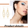 ANATTASOUL 3 Pairs 3 Colors Brass Twist Wave Dangle Earrings for Women EJEW-AN0003-26-3