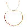 Glass Seed Beads Braided Bead Bracelets TY7987-21-1