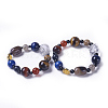 Natural & Synthetic Gemstone Beaded Stretch Bracelets BJEW-G613-03-1
