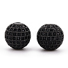 Brass Micro Pave Cubic Zirconia Beads ZIRC-Q013-12mm-143B-3