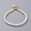 Natural Cultured Freshwater Pearl Beaded Bracelets BJEW-JB04997-1