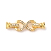 Rack Plating Brass Micro Pave Cubic Zirconia Fold Over Clasps KK-K377-12-2