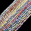 AB Color Plated Transparent Glass Beads Strands EGLA-P051-06A-A-2
