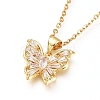 Brass Cubic Zirconia Pendant Necklace & Stud Earring Jeweley Sets SJEW-L154-10G-5