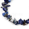 Unisex Chip Natural Lapis Lazuli Beaded Stretch Bracelets BJEW-S143-07-3