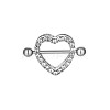 316 Surgical Stainless Steel Rhinestone Heart Nipple Rings WGA1CA9-01-1