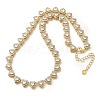 Brass Clear Cubic Zirconia Heart Link Chain Necklaces for Women NJEW-H057-02G-4