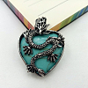 Synthetic Turquoise Heart Pendants PW-WG82264-04-1