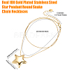 1Pc Star 304 Stainless Steel Pendant Round Snake Chain Necklaces NJEW-BBC0001-47G-2