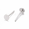 925 Sterling Silver Round Flat Pad Stud Earring Findings STER-T002-200S-2