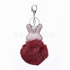 Pom Pom Ball Bunny Keychain KEYC-P046-A04-2