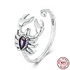Scorpion 925 Sterling Silver Pave Cubic Zirconia Cuff Rings for Women FS-WG08321-01-4