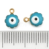 Golden Tone Brass Enamel Charms KK-Q571-05E-3