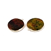 Natural Fire Crackle Agate Coin Pendants G-Q606-55G-2