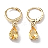 Real 18K Gold Plated Brass Dangle Hoop Earrings EJEW-L269-045G-04-1