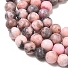 Natural Pink Zebra Jasper Beads Strands G-P231-01-8mm-5