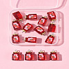 15Pcs Strawberry Jam Resin Pendants RESI-FS0002-15-9