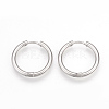 Tarnish Resistant 201 Stainless Steel Hoop Earrings X-MAK-R021-15mm-1