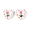 Hand Painted Tulip Flower Porcelain Ceramic Beads PORC-T134-28A-2