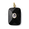 Natural Obsidian Faceted Pendants G-B186-01G-07-1