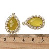 Natural Korean Jade Faceted Teardrop Pendants G-I375-01G-05-3