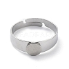 Non-Tarnish Adjustable 304 Stainless Steel Finger Rings Components STAS-F149-21P-C-2