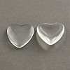 Transparent Glass Heart Cabochons GGLA-R021-12mm-1