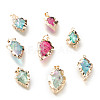 Electroplated Natural Quartz Crystal Pendants & Link G-H258-01-1