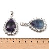 Natural Fluorite & Rhinestone Pendants G-K338-31P-01-3
