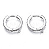 Brass Micro Pave Cubic Zirconia Huggie Hoop Earring Findings KK-T063-013P-NF-1