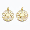 Brass Micro Pave Clear Cubic Zirconia Pendants ZIRC-N039-125-NF-1