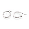 304 Stainless Steel Hoop Earrings EJEW-T048-25A-P-2