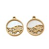 304 Stainless Steel & Natural Shell & Rhinestone Pendants SA-CBA49D2-06G-03-1