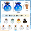   10Pcs 10 Colors Lucky Bag Shape Glass Cork Bottles Ornament AJEW-PH0004-64-6